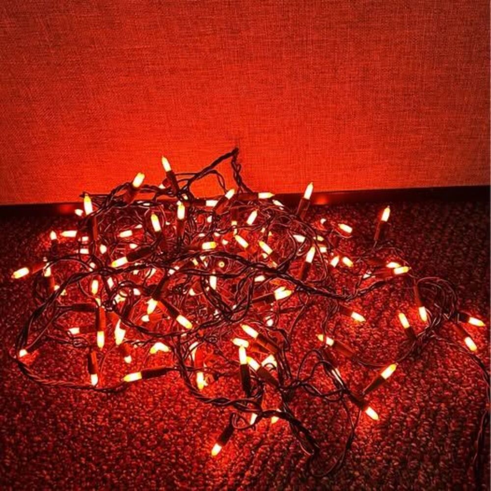VINTAGE 2 sets of Orange Iclcle Lights - 12 feet long